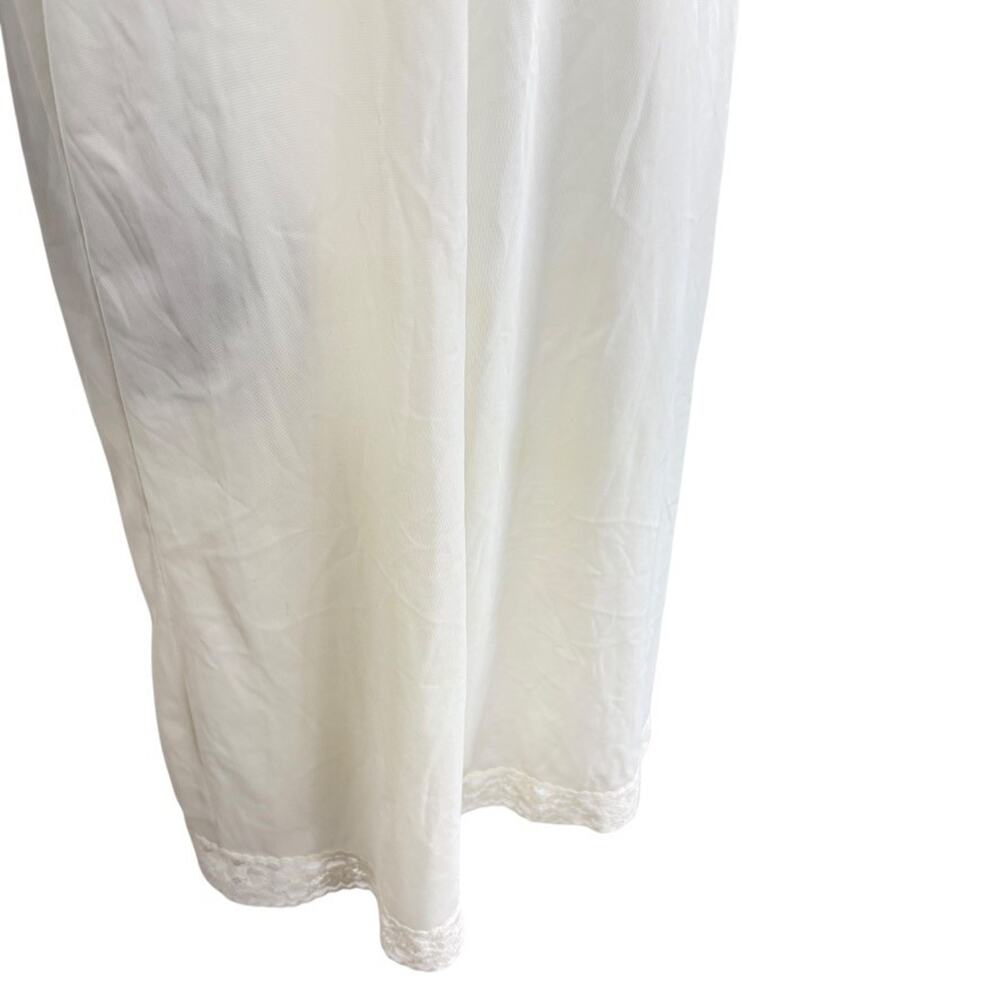 Vanity Fair Vintage Full Slip Dress Ivory Lace Trim V-Neck Babydoll USA Made S - Picture 2 of 16